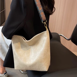 Fashion กระเป๋าสะพายข้าง หนัง PU ทรงTOTE ไม่มีลาย แฟชั่น สไตล์เกาหลี B-901