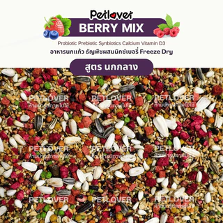 Berry Mix อาหารนกแก้ว ผสมมิกซ์เบอรี่ฟรีซดราย สูตรพรีเมี่ยม สำหรับนกขนาดเล็ก - กลาง (กระปุก 300G / 500G)