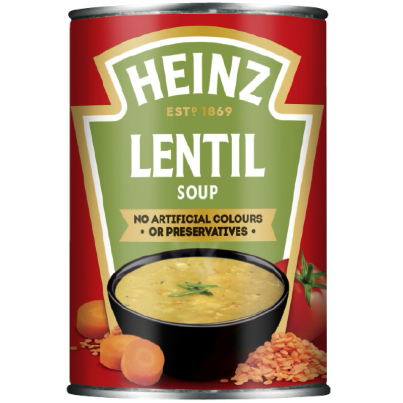 su33 Heinz Lentil soup 400g. ไฮนซ์ ซุปถั่วเลนทิล นำเข้า no artificial colours or preservatives