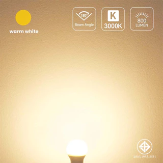 IWACHI หลอดไฟ LED 3W 5W 7W 9W 13W 15W 18W 21W 25W หลอดปิงปอง ขั้ว E27 แสงขาว/แสงวอร์มไวท์ สำหรับโคมไฟภายในบ้าน