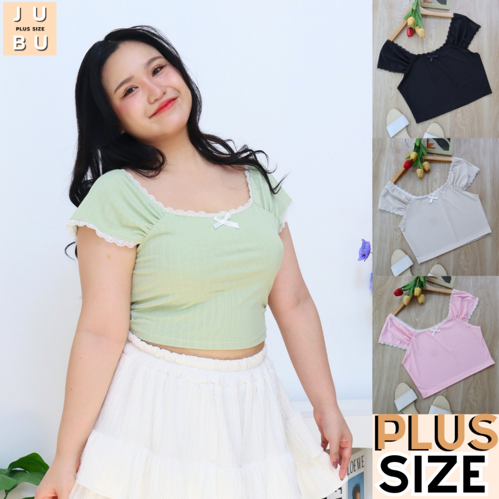 ส่งด่วน!🛵เสื้อแขนกุด(ไม่มีฟองน้ำ) แต่งลูกไม้น่ารักๆ ผ้าร่อง สาวอวบ อก35-42นิ้ว #577