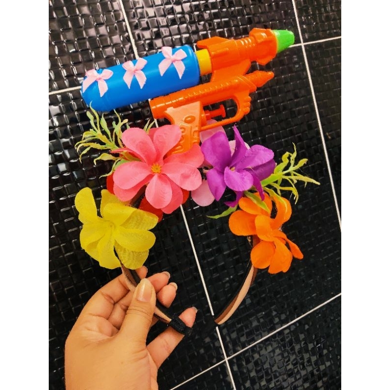 คาดผมวันสงกรานต์ เเฟชั่นสงกรานต์ คาดผมปืนฉีดน้ำ