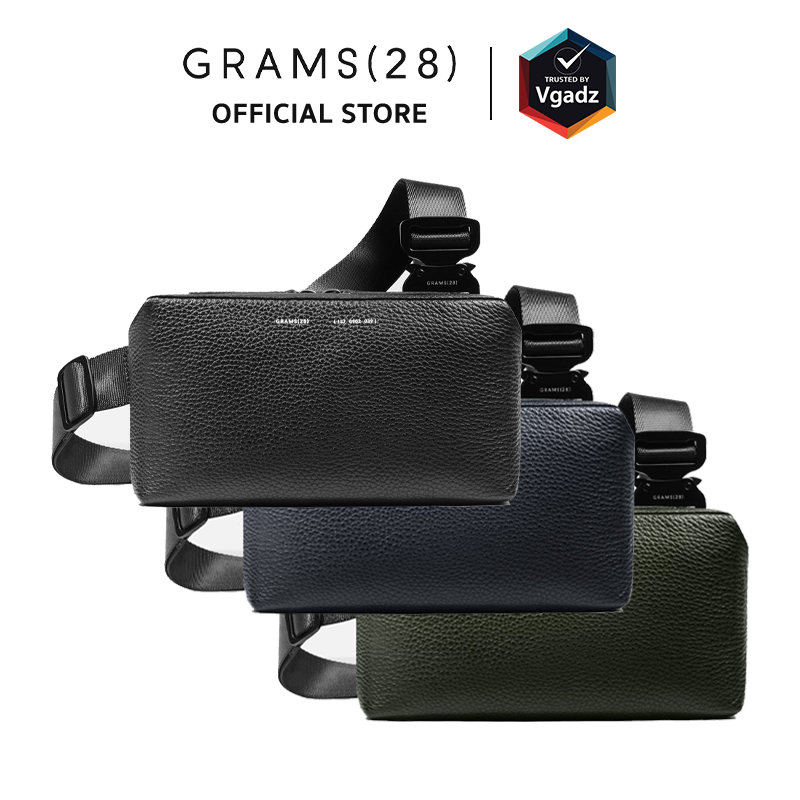 GRAMS(28) - กระเป๋า รุ่น 157 Essential Sling (Pebbled Leather)