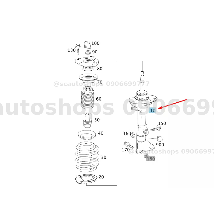*มีสินค้าพร้อมส่ง*โช๊คไฟฟ้า คู่หน้า สำหรับ Benz W207 W204 W212 2073231300 2073231400