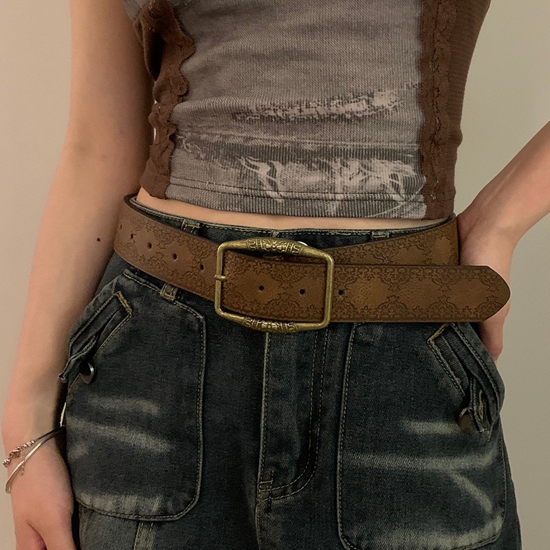 เข็มขัดสไตล์ย้อนยุค พิมพ์ลายนูน สไตล์ชาติพันธุ์ อเนกประสงค์ สีสันพื้น สัมผัสหรูหรา ดีไซน์เฉพาะ - รูปที่ 7