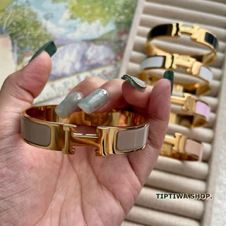 โพสต์ใหม่(ยอดขายเก่า1.8k ชิ้น)- 📍ไซส์ S 📍(สำหรับข้อมือเล็ก : 13-14.5cm.✨) -กำไล Hermes-สแตนเลสสตีลเกรด316L 💖ไม่ลอกดำ✨