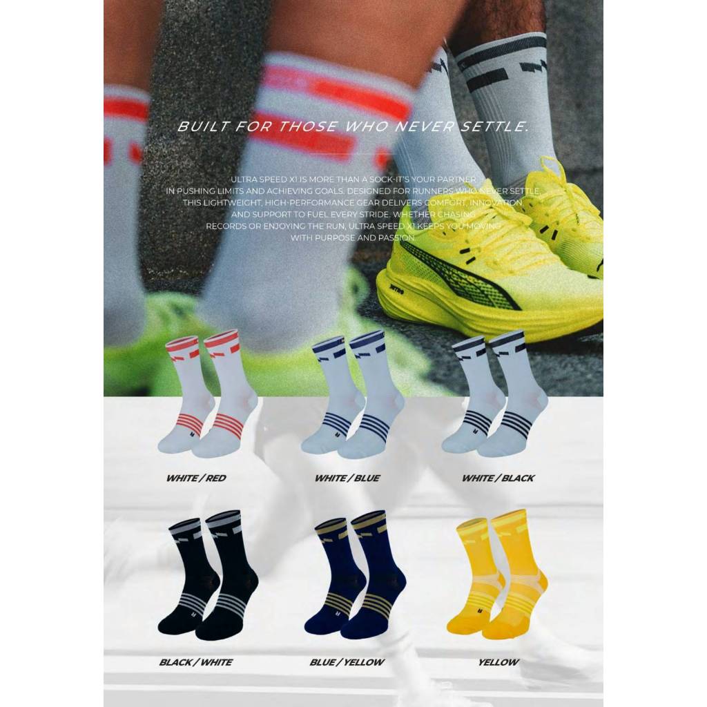 MOTIVE ถุงเท้าวิ่ง รุ่น ULTRA SPEED X1 CREW