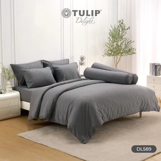 TULIP รุ่นTULIP Delight สีพื้นอัดลาย DL589 มีลายนูนเบาๆ บนเนื้อผ้าสัมผัสได้ ชุดเครื่องนอน ผ้าปูที่นอน ผ้าห่มนวม
