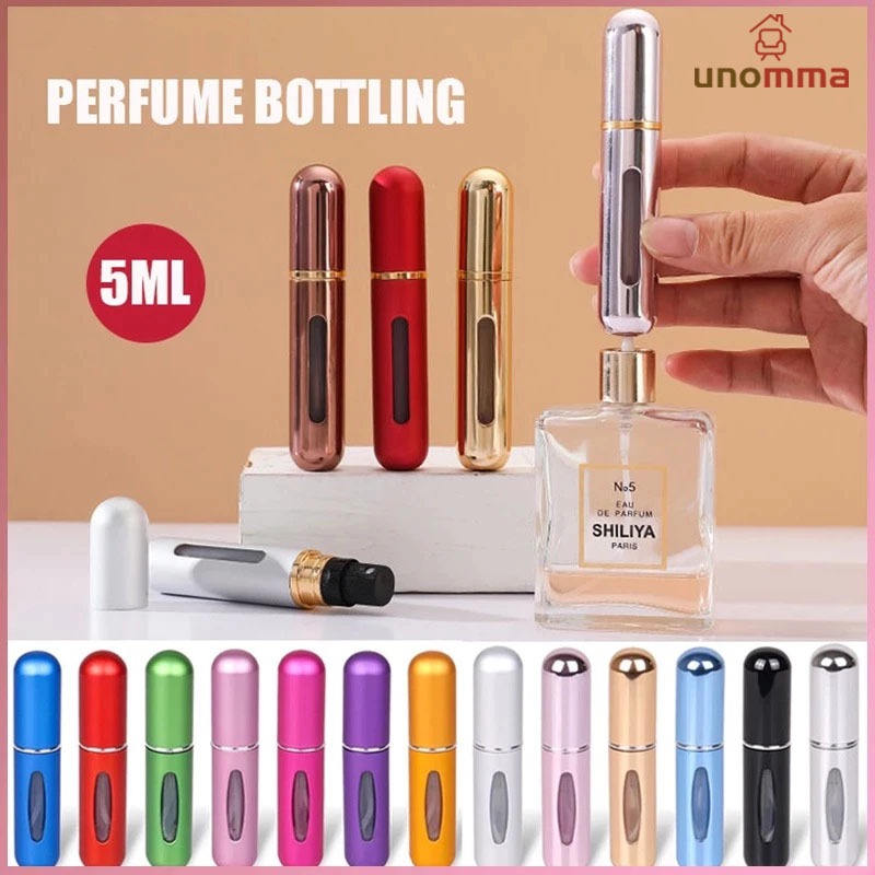 🎈ขวดเเบ่งน้ำหอมพกพา 5ml ปั้มเติมก้นขวด พกพาสะดวก รีฟิวง่ายสำหรับเดินทาง ใส่น้ำหอม เครื่องสำอางค์เหลว unomma