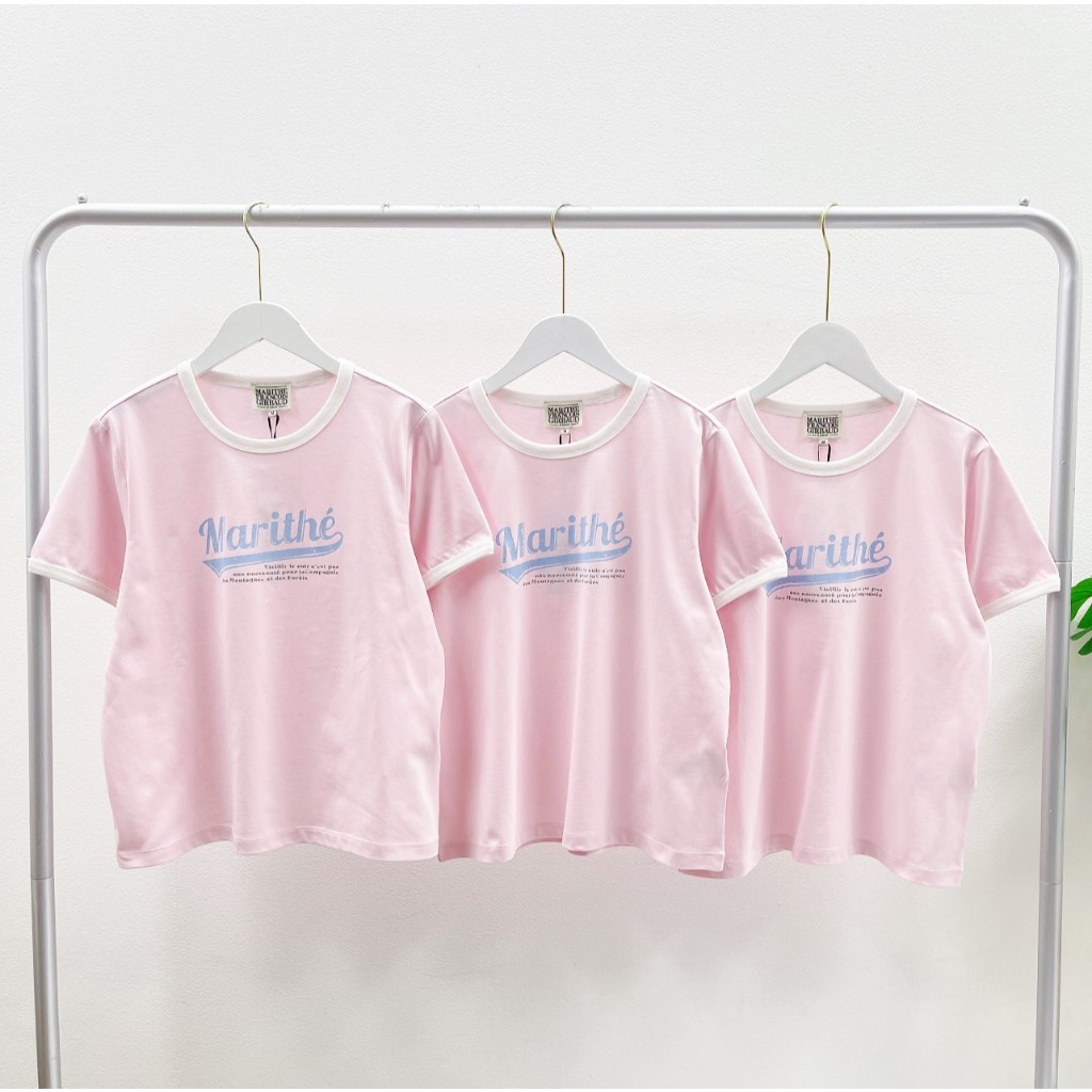 Marithe W Vintage Ringer Tee (Pink)