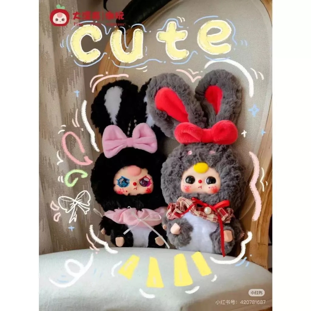 [สินค้าพร้อมส่ง] พวงกุญแจตุ๊กตา Baby Three Lily Rabbit Town V2  : แบบจุ่มและเช็คการ์ด นะคะ อุปกรณ์เสริมกระเป๋า