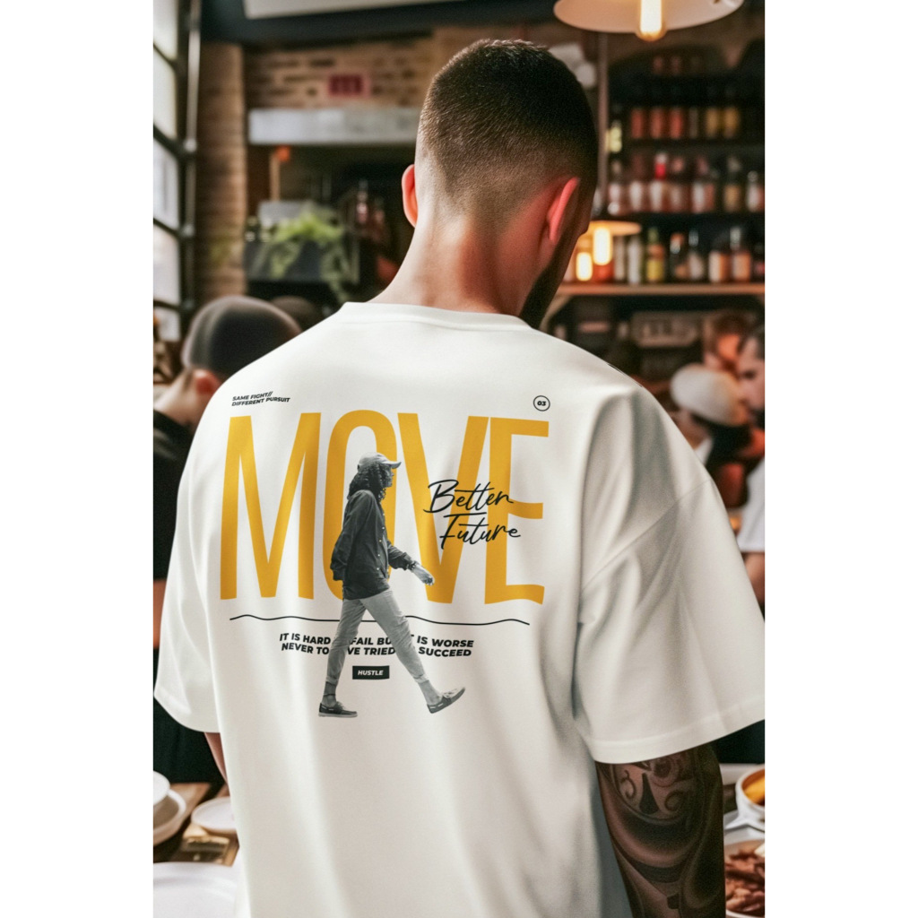 เสื้อยืด Streetwear Oversize ผู้ชาย สกรีนลาย U-005 "มีเก็บเงินปลายทาง"