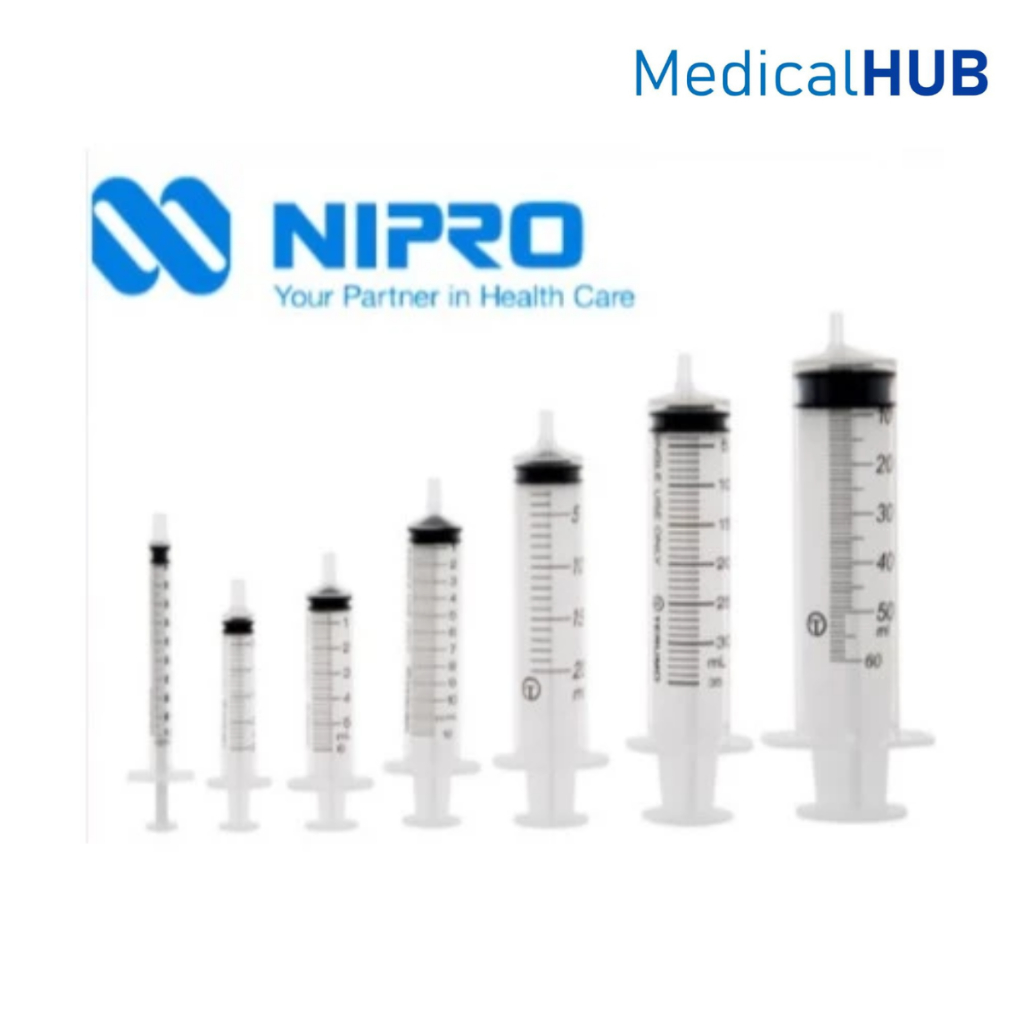 Nipro Syringe Without Needle กระบอกฉีดยาไม่มีเข็ม จำนวน1ชิ้น ขนาด1 ml / 3 ml / 10 ml / 20 ml / 50 ml