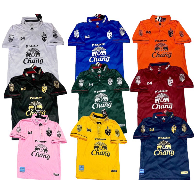 เสื้อกีฬาเสื้อบอลชายคอปกปักโลโก้ทีมชาติไทยเสื้อกีฬาโปโลชาย