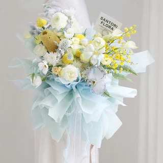 กระดาษห่อช่อดอกไม้ ผ้าฝ้าย 28แผ่น ขนาด 48x48cm สําหรับบรรจุช่อดอกไม้ DIY