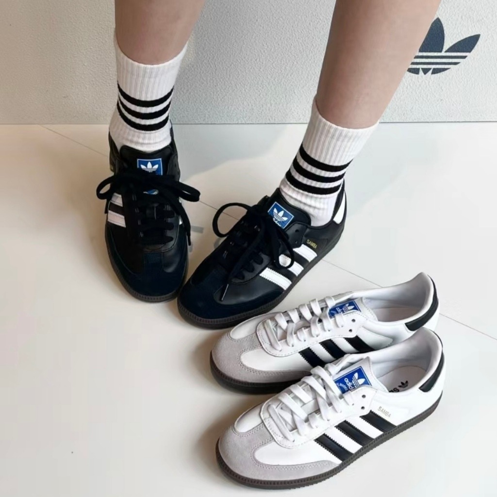 【Outlets แท้】Originals samba og รองเท้ากีฬาลำลองสำหรับผู้ชายและผู้หญิง จัดส่งจากกรุงเทพฯ