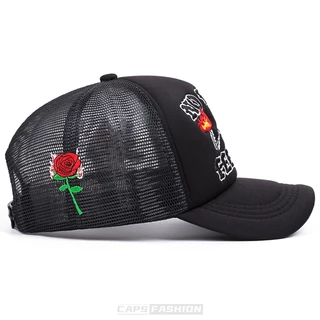 หมวกเบสบอล การออกแบบตาข่ายระบายอากาศ ปักลายตัวอักษร สไตล์เกาหลี trucker cap สําหรับผู้หญิง และผู้ชาย สามารถปรับได้ เหมาะ