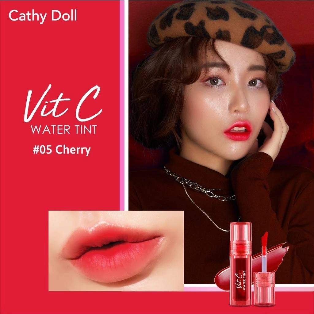 Cathy doll Vit C ลิปทินท์น้ำแร่ สีปากชัด ติดทนยาว สีชัดจูบไม่หลุด เกลี่ยง่าย เบาสบาย - รูปที่ 4