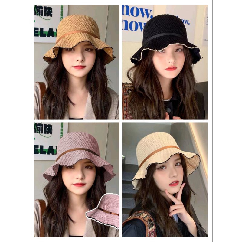 ฺB042 [ฺพร้อมส่งจากไทย] หมวกบักเก็ต ปีกกว้าง สำหรับผู้หญิง