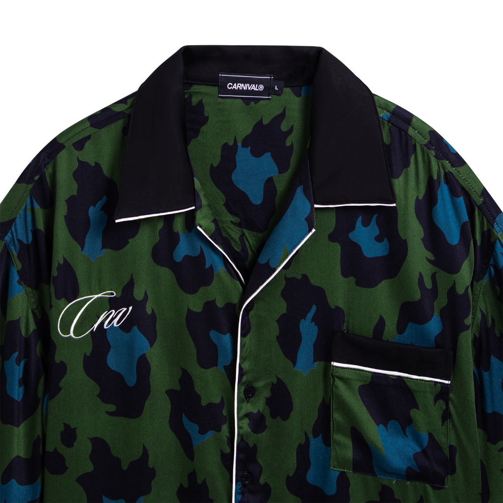 CARNIVAL CNVFW24HW002GR LEOPARD HAWAII SHIRT GREEN