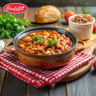 CASTELLA ถั่วขาวในซอสมะเขือเทศ 425g | Baked Beans In Tomato Sauce