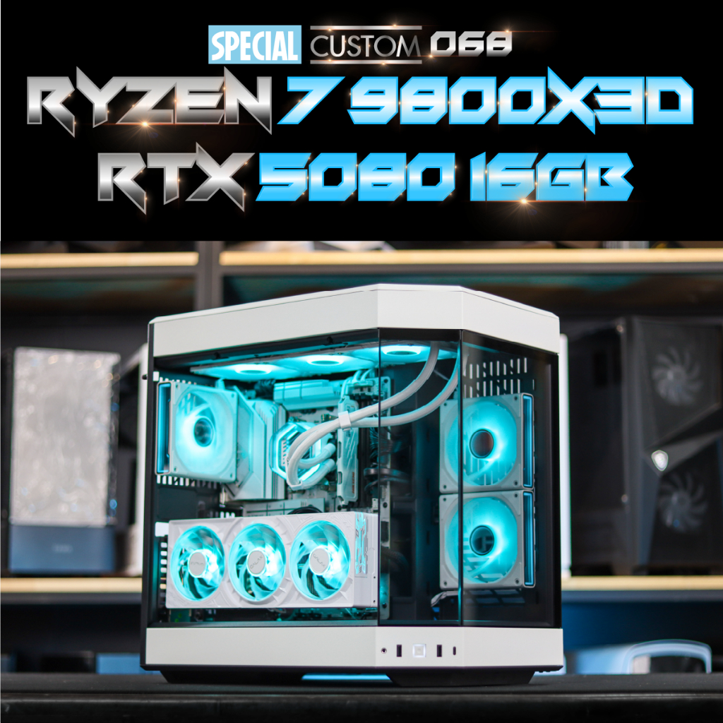 Special Custom 068 / คอมประกอบ AMD RYZEN 7 9800X3D / RTX 5080 1-CLICK OC 16GB GDDR7 256BIT WHITE