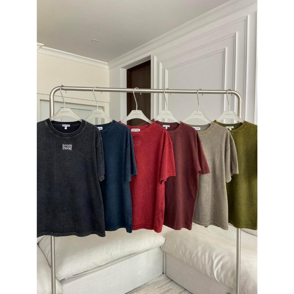 PTCL-002-1 Oversize ผ้าฟอก ปักPROMTHONG unisex