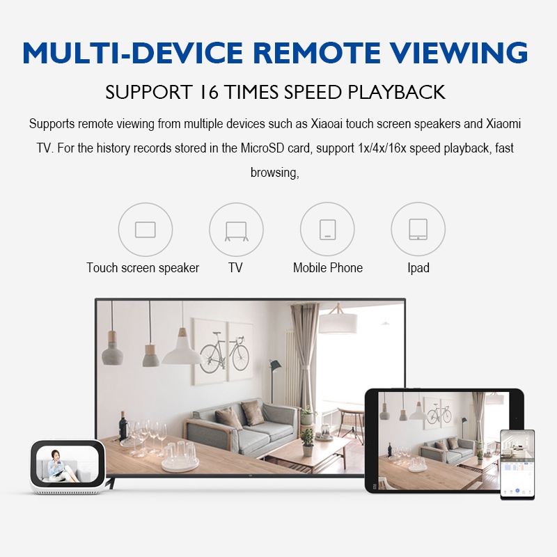 Xiaomi Mi Home Smart CCTV คมชัดระดับ IP Security Camera Magnetic Mount 2K 1296P Standard Edition Night Vision