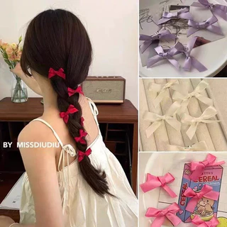 Rubuyou กิ๊บติดผมริบบิ้นโบว์สีชมพูinsแฟชั่นสีหวานผู้หญิงข้างคลิปราคาส่ง สไตล์เกาหลี เครื่องประดับ
