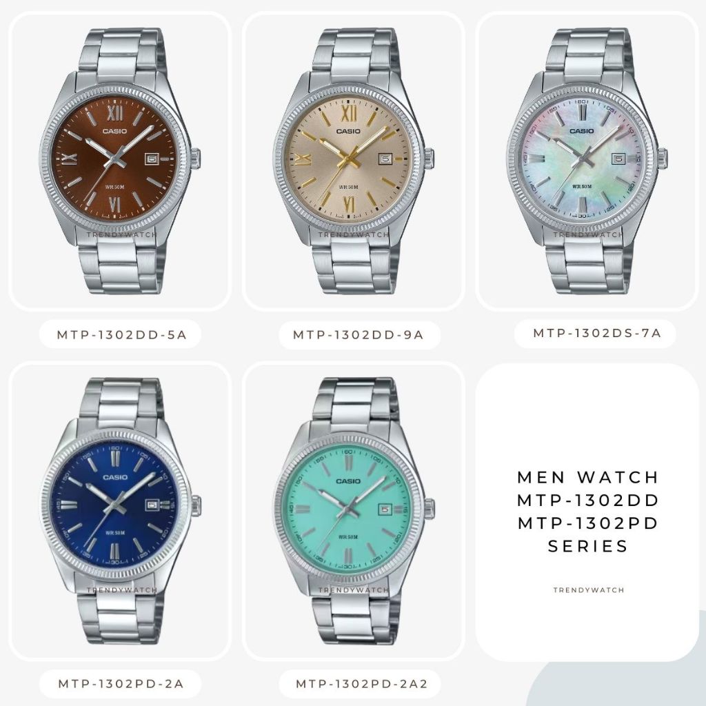 นาฬิกาข้อมือ Casio Standard Men MTP-1302DD-5AV MTP-1302DS-2AV MTP-1302DD-9AV ของแท้ประกันศูนย์ 1ปี