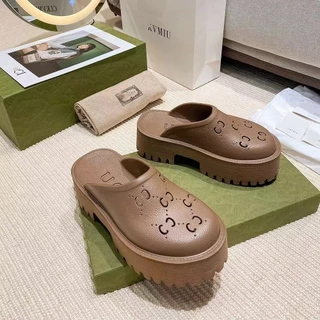 Size 35-45 รองเท้าผู้หญิงเปิดส้นGGส้นตึก เท้าอวบใส่ได้สบาย ส้นสูง 5.5cm.