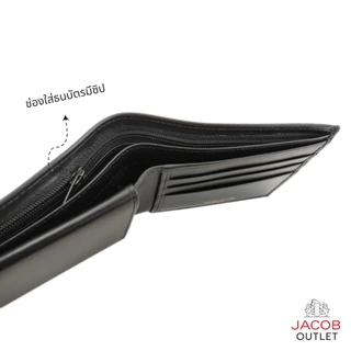 JACOB กระเป๋าสตางค์ชาย พร้อมช่องใส่รูปภาพและช่องซิปใส่ธนบัตร - รุ่น 20986