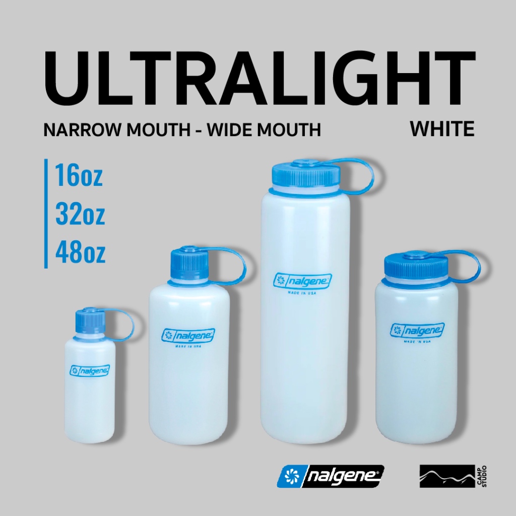 Nalgene Narrow Mouth, Wide Mouth Ultralight White