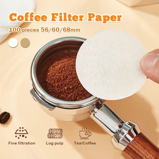 กระดาษกรองกาแฟวงกลม - แผ่นกรอง 100 แผ่น กระดาษดริป สำหรับ หม้อต้มกาแฟ Moka Pot Paper Filter โมก้าพอท กรองกาแฟ