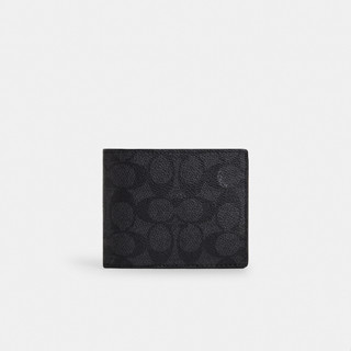 Coach CW380 3-In-1 Wallet In Signature Canvas (CQ/BK) กระเป๋…