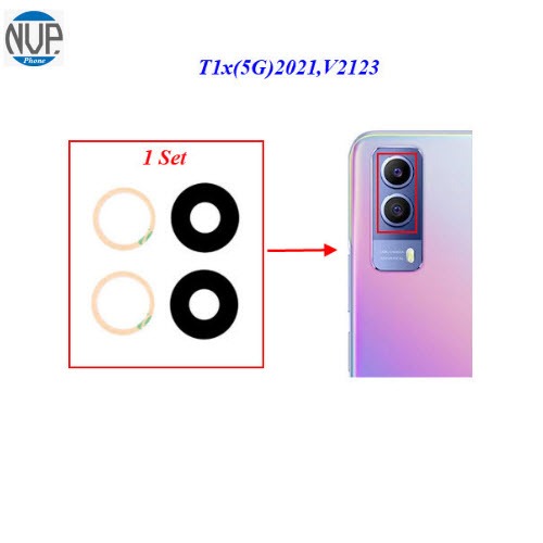 ชุดกระจกเลนส์กล้อง Vivo T1x(5G) 2021,V2123A(1 Set)