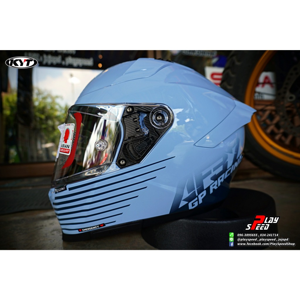 KYT Helmets STRIKER : AF37 LIVERY SEA BLUE