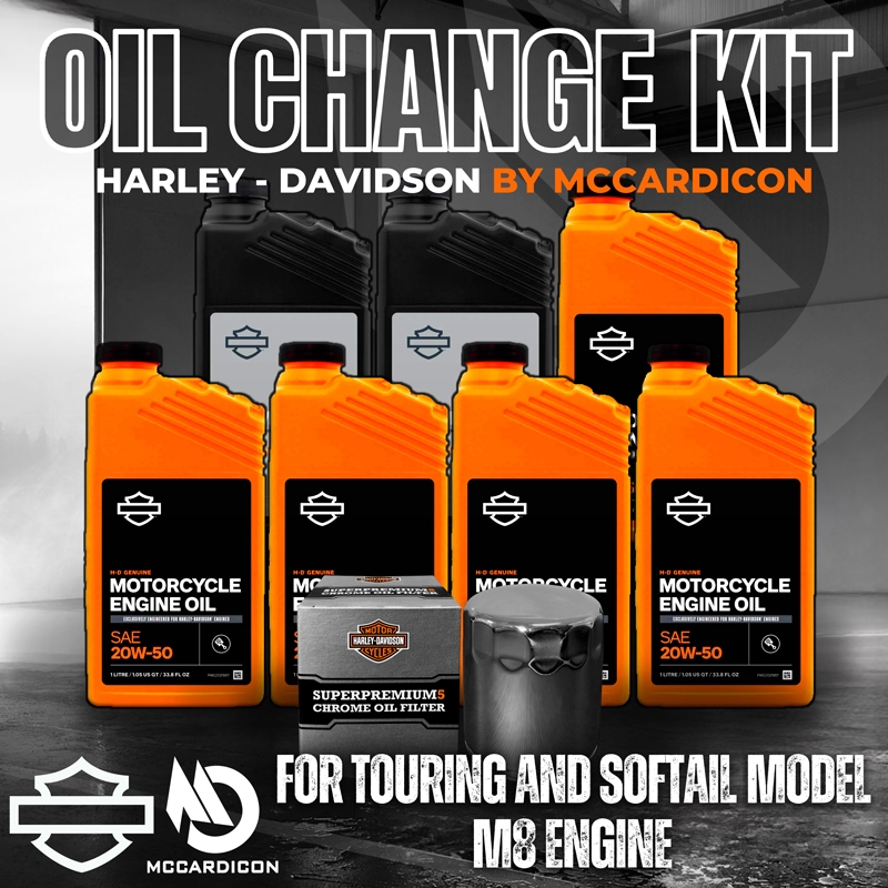 ชุดเปลี่ยนถ่ายน้ำมันเครื่อง (Oil Change Kit) สำหรับฮาเลย์ เดวิดสัน (Harley Davidson) เครื่องยนต์ M8