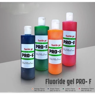 PRO-F fluoride gel x1ขวดx400ML ฟลูออไรเจล มี4กลิ่น กลิ่นสตอเบอรี่ ส้มมะนาวและองุ่น(สินค้าที่ส่งมีชิ้งสีขาว)exp.7-2027