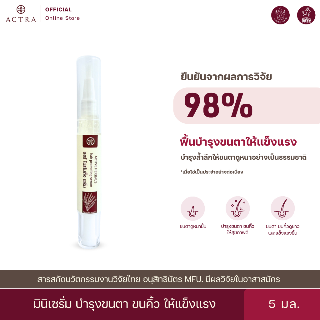 (พร้อมส่ง) ACTRA เซรั่มบำรุงขนตายาว ขนตาหนา ขนตาแข็งแรง มีงานวิจัยรับรอง ปลอดภัย เด็กใช้ได้