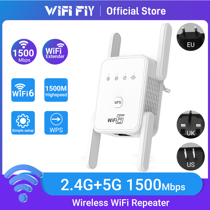 WiFi6 Repeater   Dual Band 2.4Ghz / 5GHz 1500Mbp Wireless WiFi Extenderรองรับ WPA3