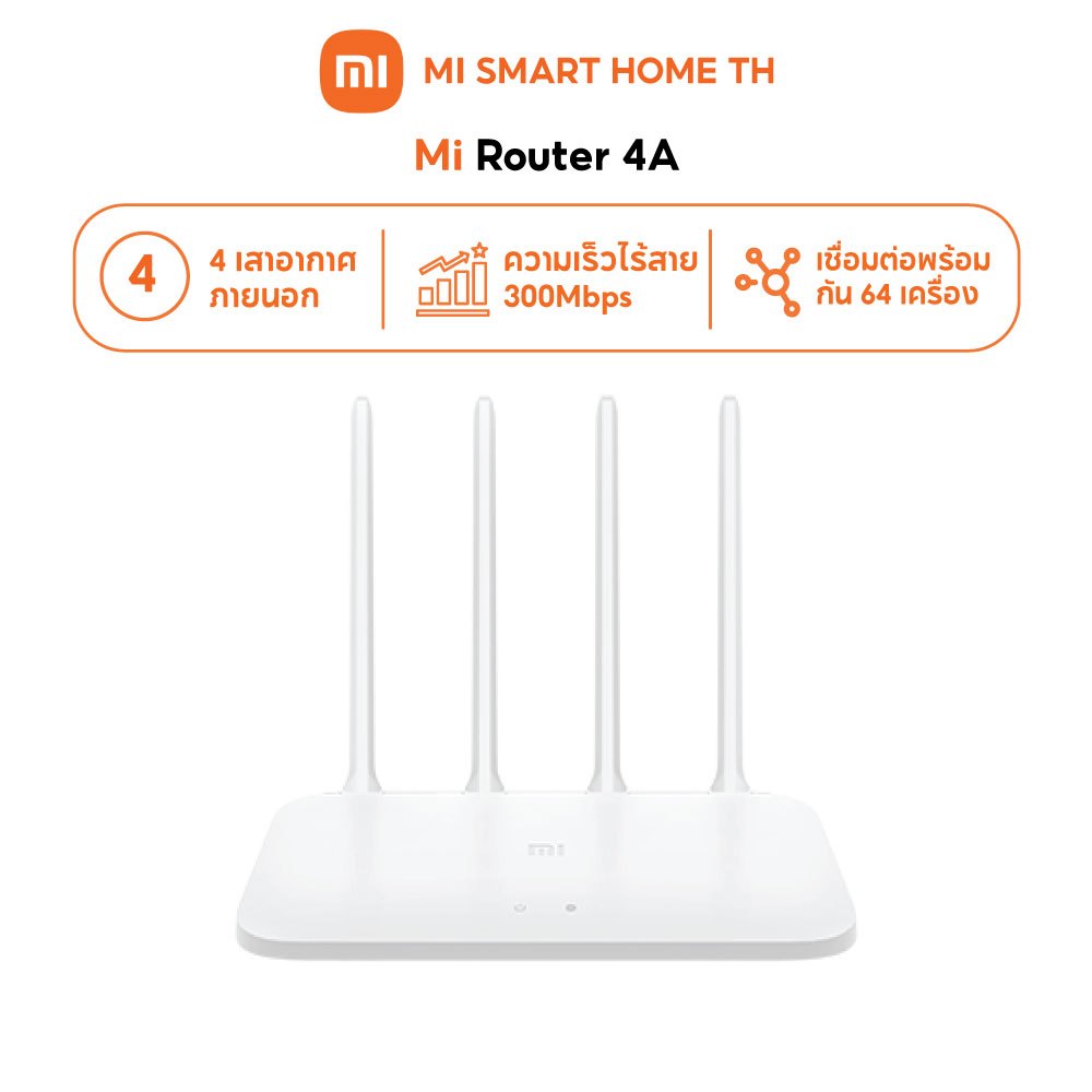(NEW) Mi Router 4C เสาอากาศภายนอกเพื่อความแรงของสัญญาณที่ดีขึ้น  หน่วยความจํา 64 MB เพื่อการทํางานที