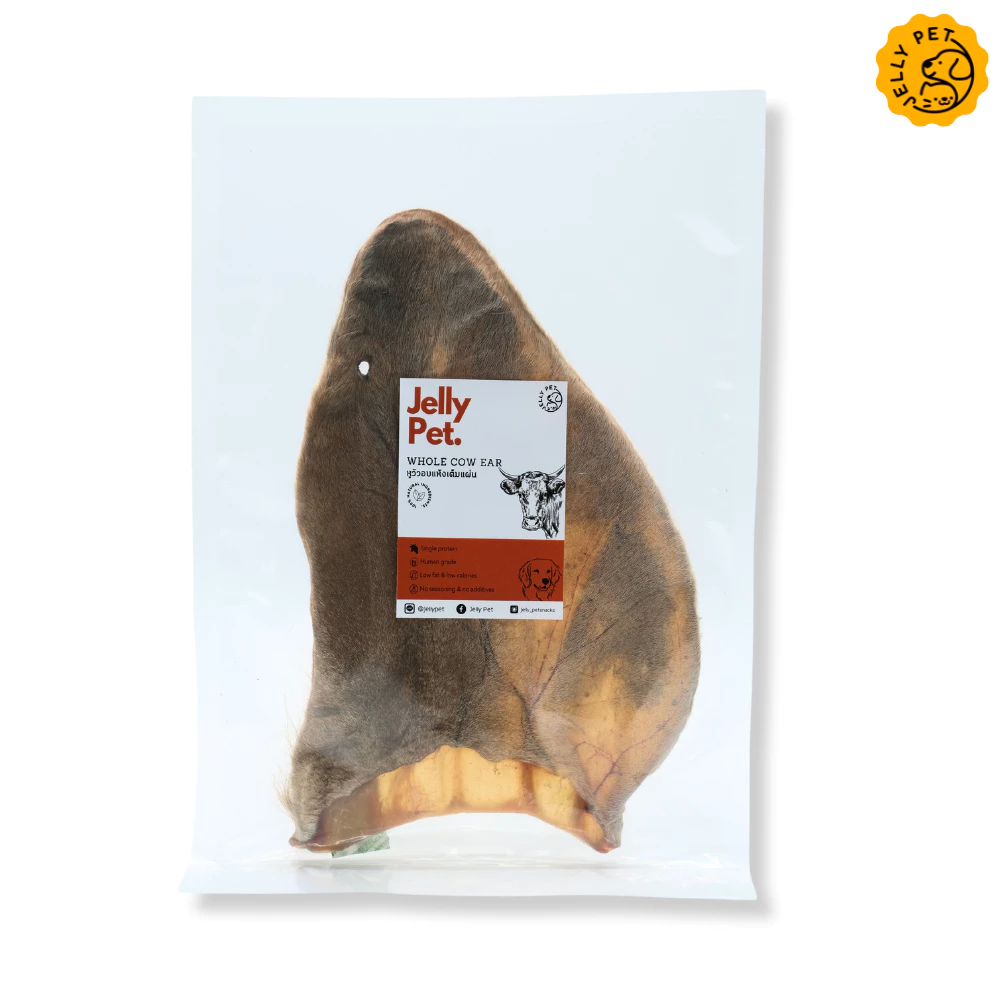 Jelly Pet หูวัวอบแห้ง ขนมขัดฟันสุนัข Dehydrated Cow Ear Dog Treat ขนมสุนัขสุขภาพ ขนมหมาสุขภาพ thumbnail 3