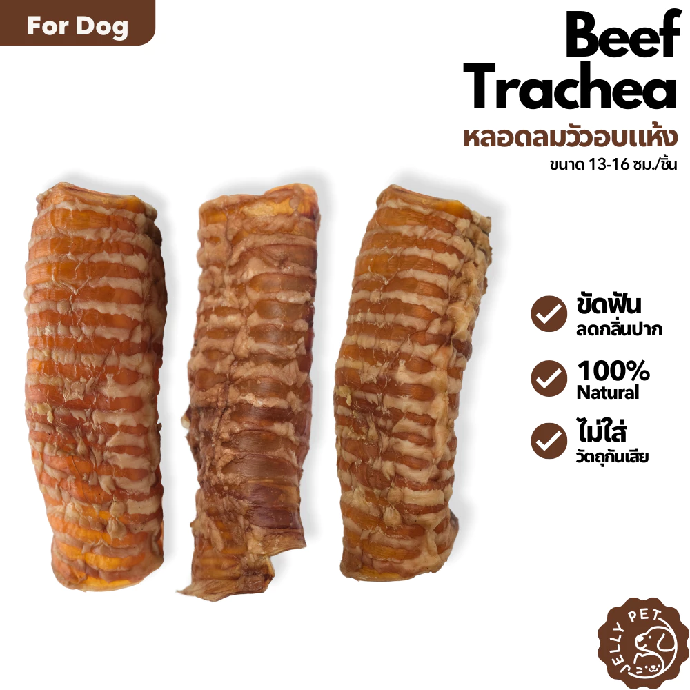 Jelly Pet Beef Trachea หลอดลมวัวอบแห้ง ขนมขัดฟัน ขนมสุนัขสุขภาพ ขนมหมาสุขภาพ ขนมแมวสุขภาพ