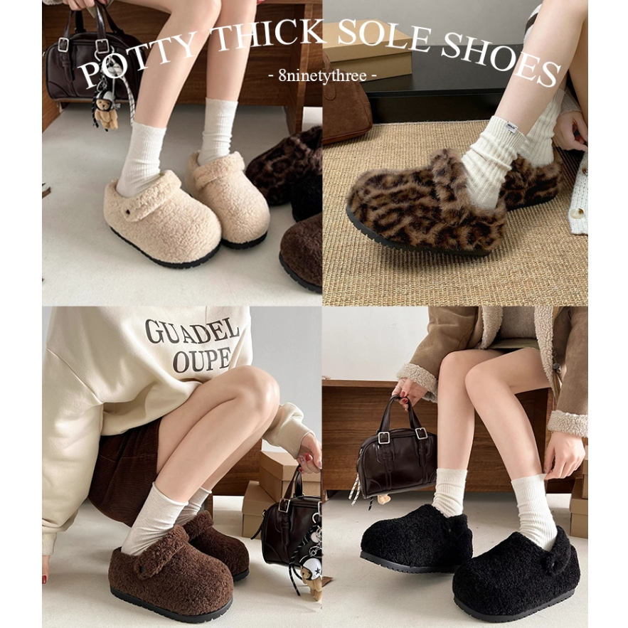 พร้อมส่ง Potty Thick Sole Shoes B03 รองเท้าขนหนานุ่มกันหนาว