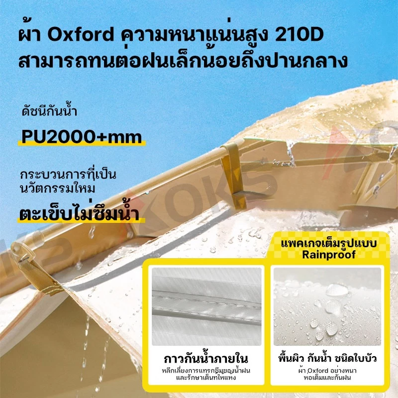 AOKS เต็นท์แคมป์ปิ้ง 1-2 คน และ 3-4 คน เต็นท์เดินป่า thumbnail 6
