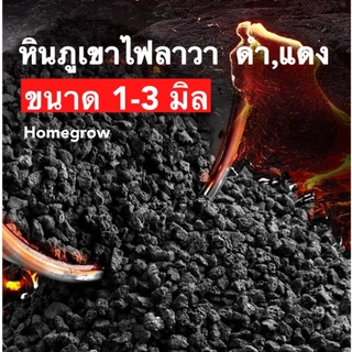 หินภูเขาไฟลาวา 1-3 มิล หินลาวาดำ หินลาวาแดง (Lava Stone) | ผสมดินปลูก โรยหน้ากระถาง ใส่บ่อปลา