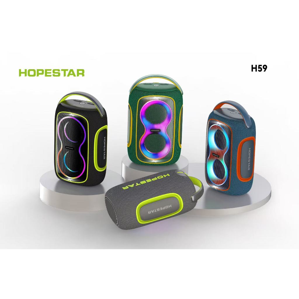 HOPESTAR H59 ลำโพงบลูทูธ เสียงดีเบสแน่น ดังกระหึ่ม กันน้ำระดับ IPX6 (แท้ 100%)