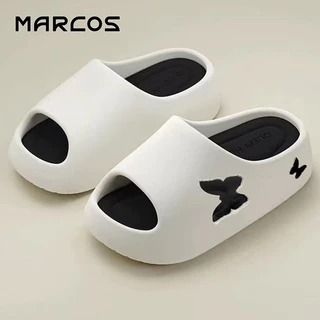 MARCOS พร้อมส่งจากไทย รองเท้าแตะพื้นนมสดที นพื้นสูงเจาะรูหัวใจกันน้ำ กันลื่นใส่ง่าย ไม่เจ็บเท้า