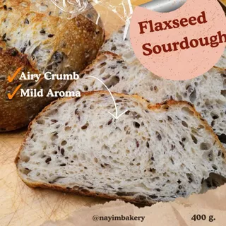 Nayimbakery Flaxseed Sourdough ขนมปังซาวโดธัญพืชเมล็ดแฟลกซ์ 400 g.